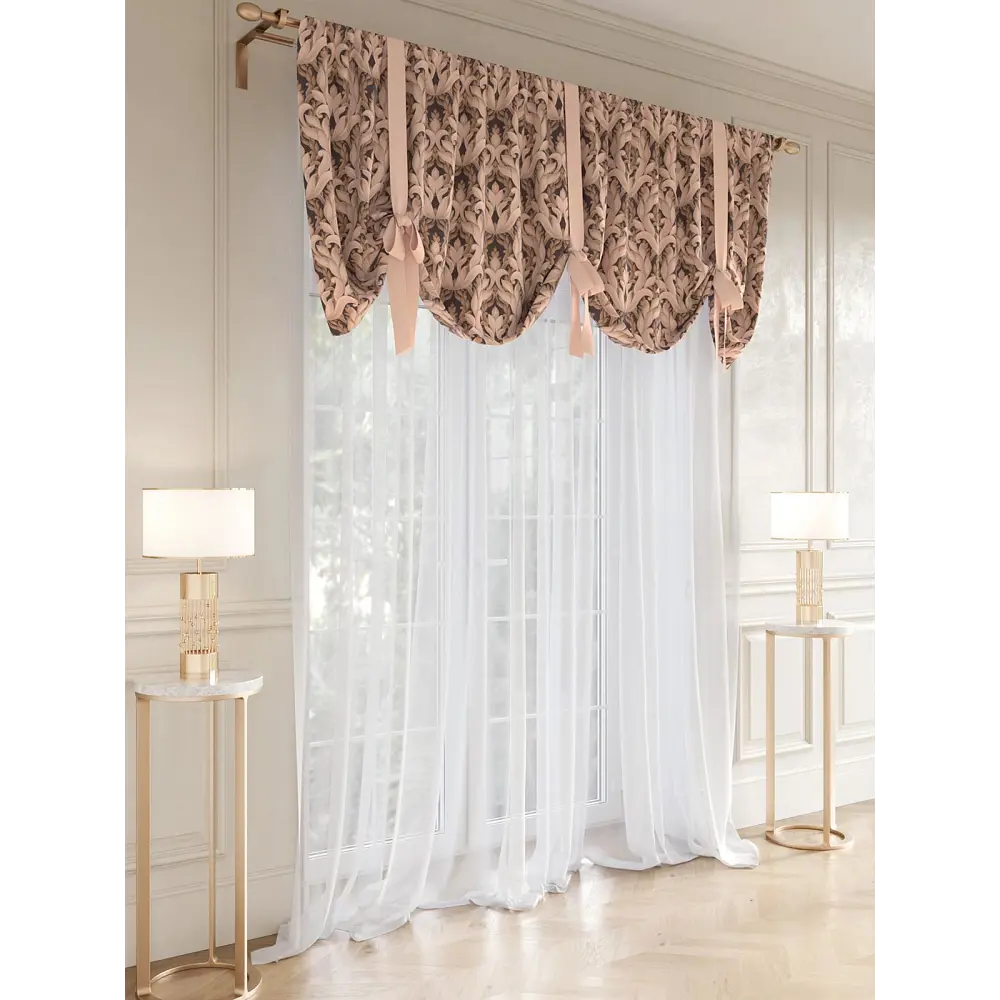 Фото Комплект штор At home Базовая коллекция AT515103 на шторной ленте 250x500 см цвет оранжевый