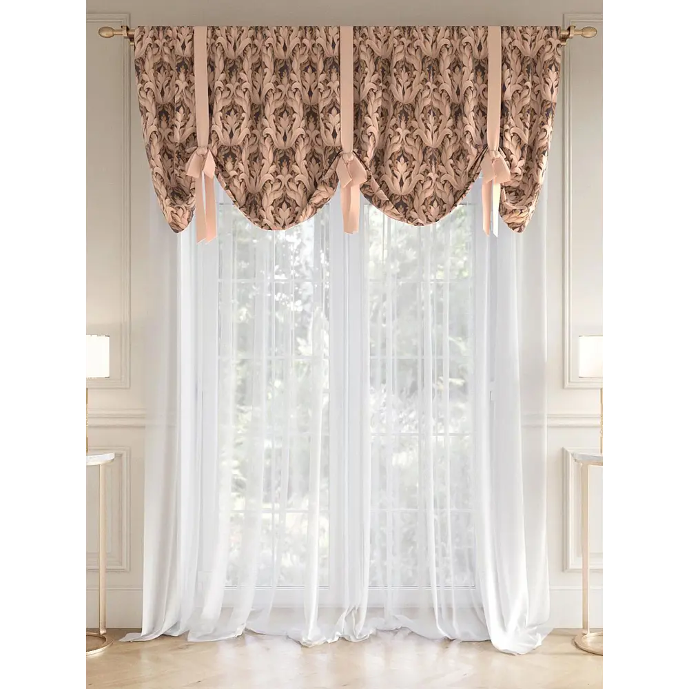 Фото 6 Комплект штор At home Базовая коллекция AT515103 на шторной ленте 250x500 см цвет оранжевый