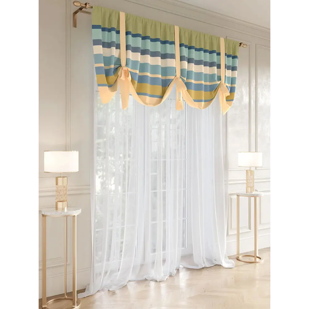 Фото 5 Комплект штор At home Базовая коллекция AT515087 на шторной ленте 250x500 см цвет бежевый Фото 5 Комплект штор At home Базовая коллекция AT515087 на шторной ленте 250x500 см цвет бежевый