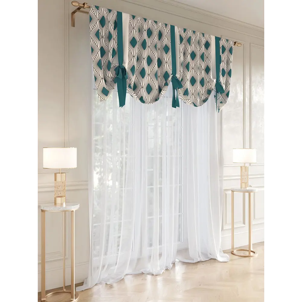 Фото Комплект штор At home Базовая коллекция AT515073 на шторной ленте 250x500 см цвет бежевый Фото Комплект штор At home Базовая коллекция AT515073 на шторной ленте 250x500 см цвет бежевый