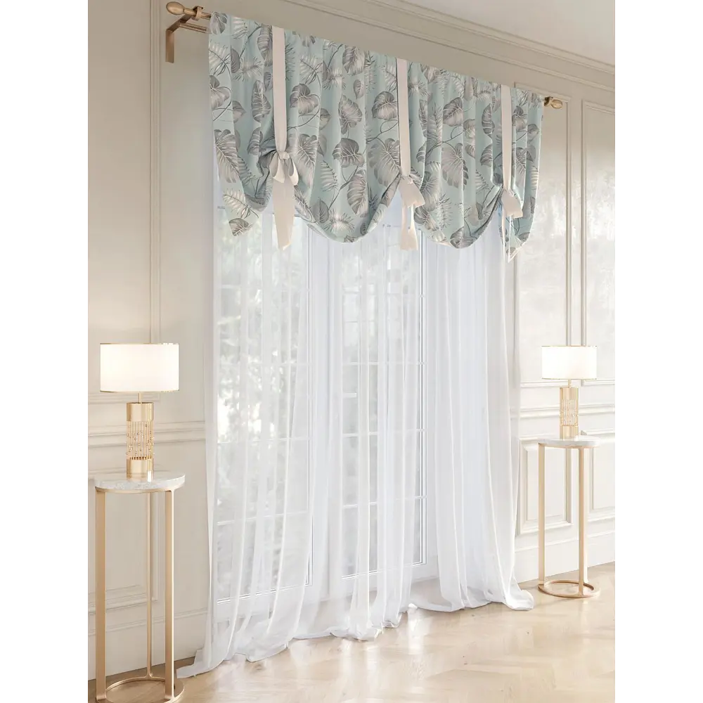 Фото 2 Комплект штор At home Базовая коллекция AT515042 на шторной ленте 250x500 см цвет бежевый