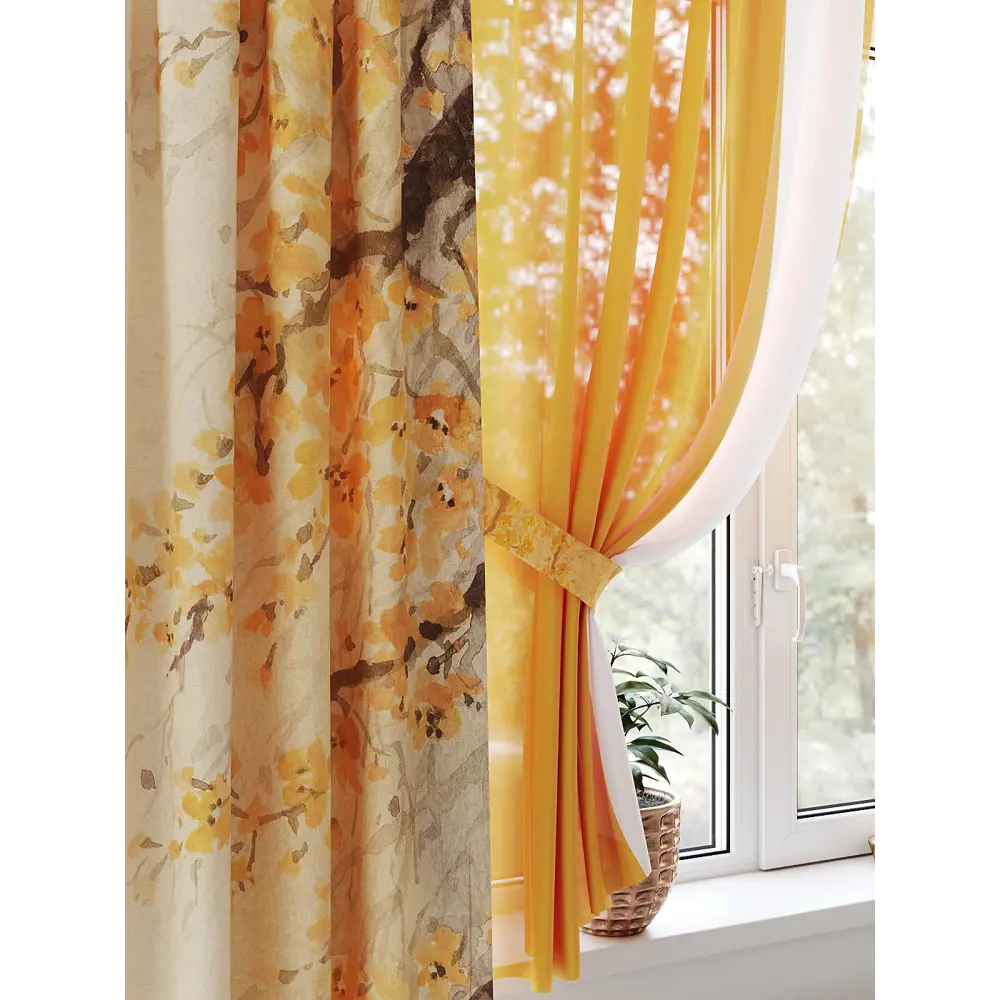Фото Комплект штор At home Базовая коллекция AT547039-250 на шторной ленте 250x150 см цвет оранжевый Фото Комплект штор At home Базовая коллекция AT547039-250 на шторной ленте 250x150 см цвет оранжевый