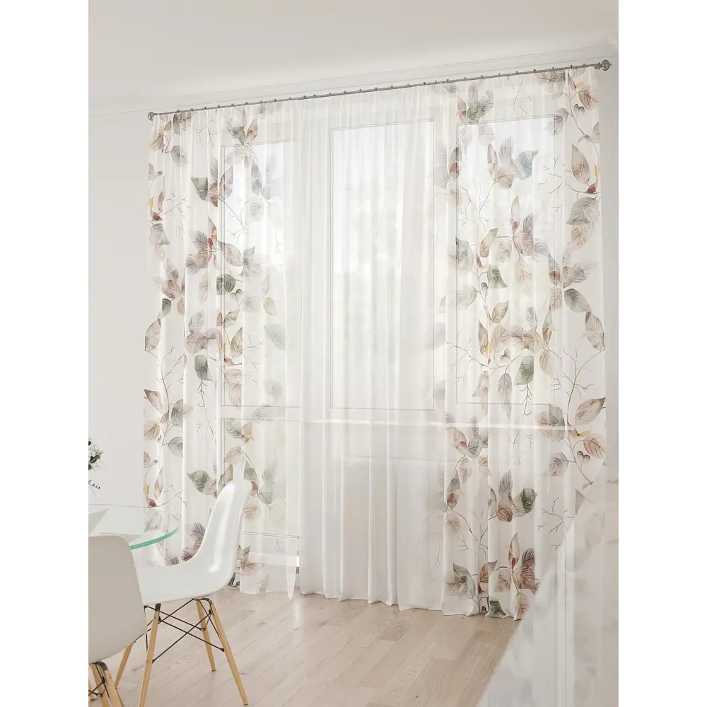 Фото 6 Тюль At home Базовая коллекция AT994075 на шторной ленте 260x450 см цвет бежевый Фото 6 Тюль At home Базовая коллекция AT994075 на шторной ленте 260x450 см цвет бежевый