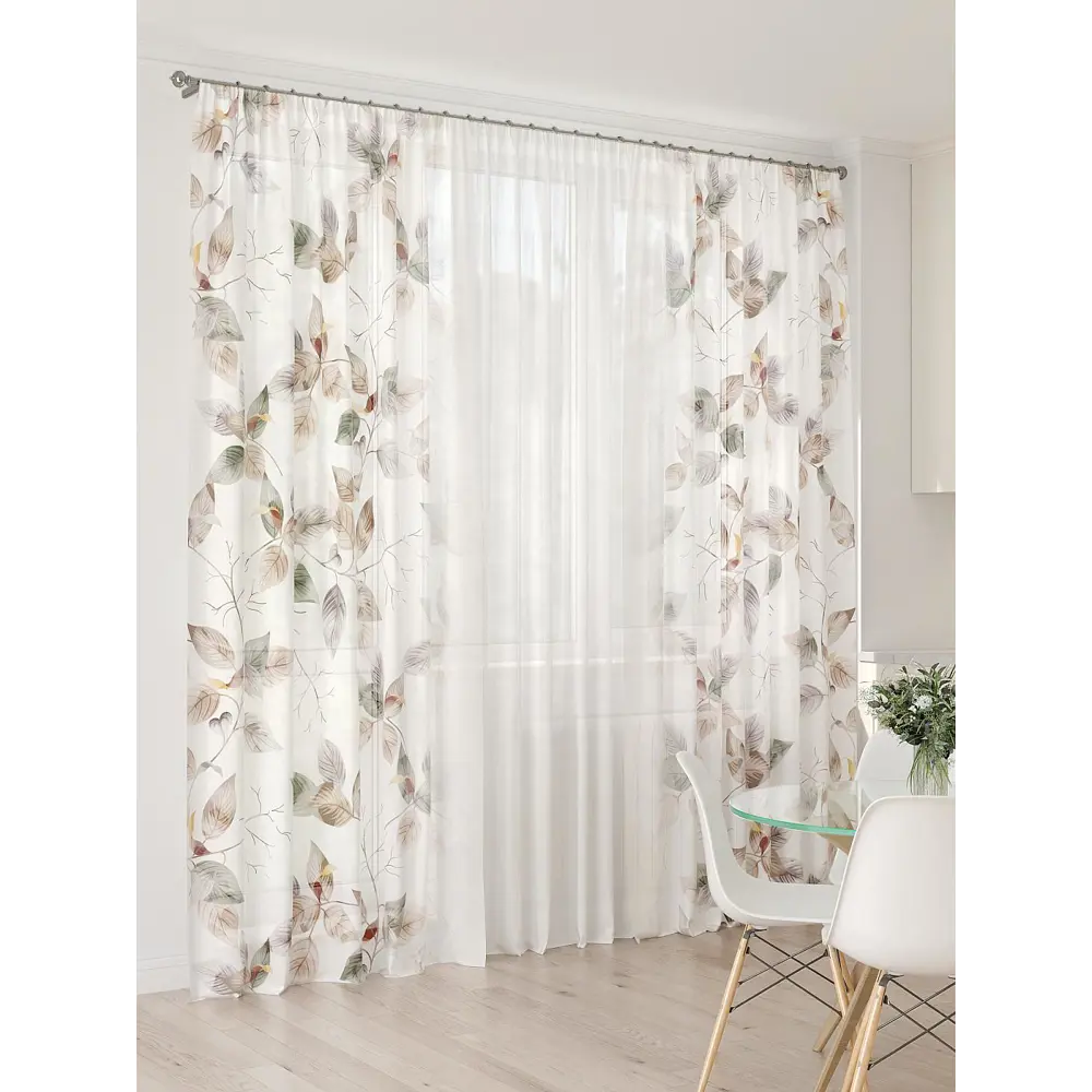 Фото 8 Тюль At home Базовая коллекция AT994075 на шторной ленте 260x450 см цвет бежевый Фото 8 Тюль At home Базовая коллекция AT994075 на шторной ленте 260x450 см цвет бежевый