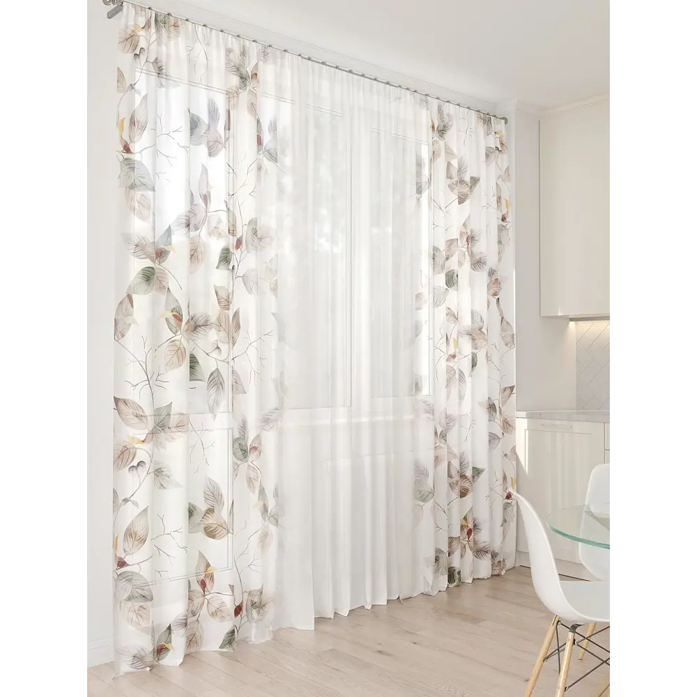 Фото 4 Тюль At home Базовая коллекция AT994075 на шторной ленте 260x450 см цвет бежевый Фото 4 Тюль At home Базовая коллекция AT994075 на шторной ленте 260x450 см цвет бежевый
