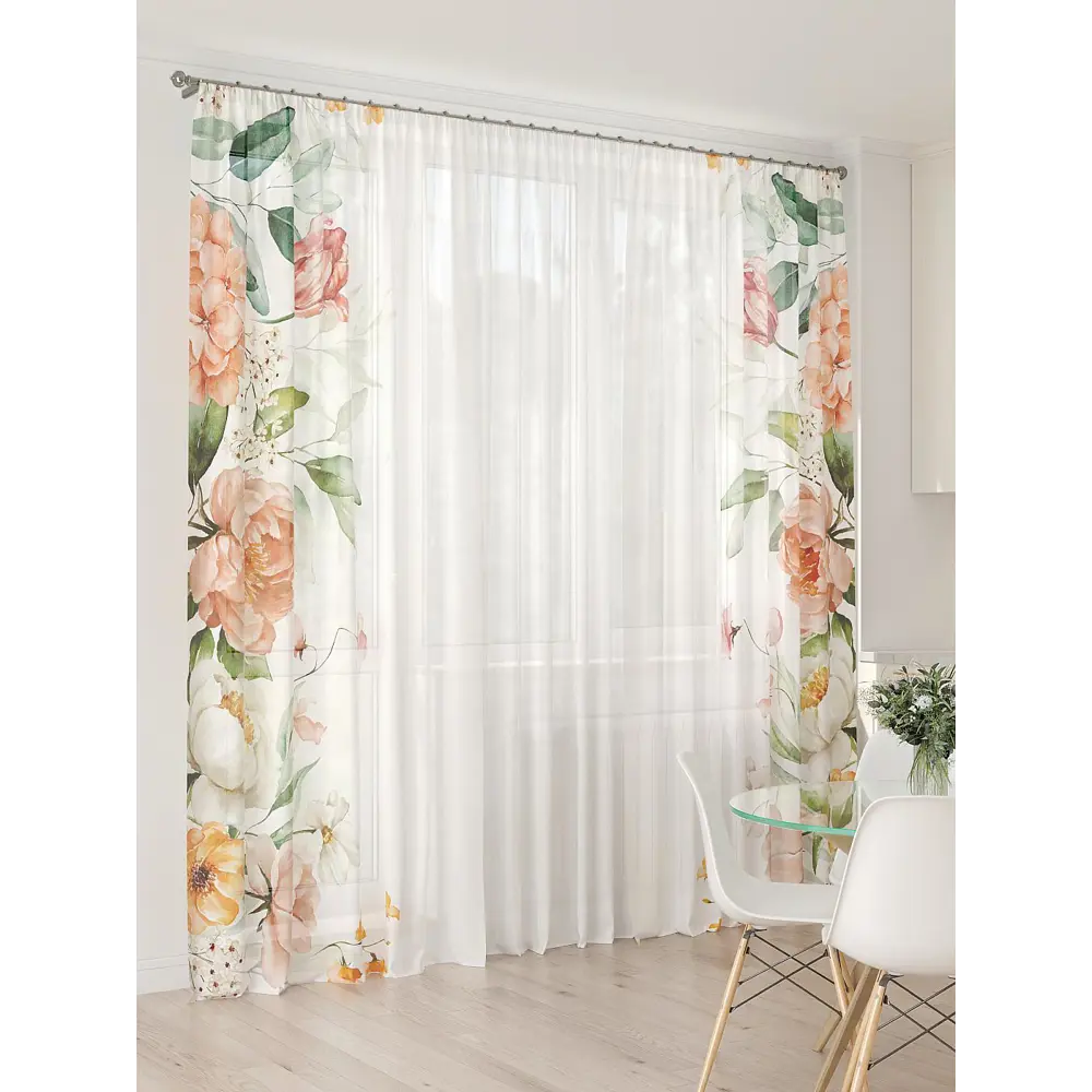 Фото 4 Тюль At home Базовая коллекция AT994074 на шторной ленте 260x450 см цвет белый Фото 4 Тюль At home Базовая коллекция AT994074 на шторной ленте 260x450 см цвет белый