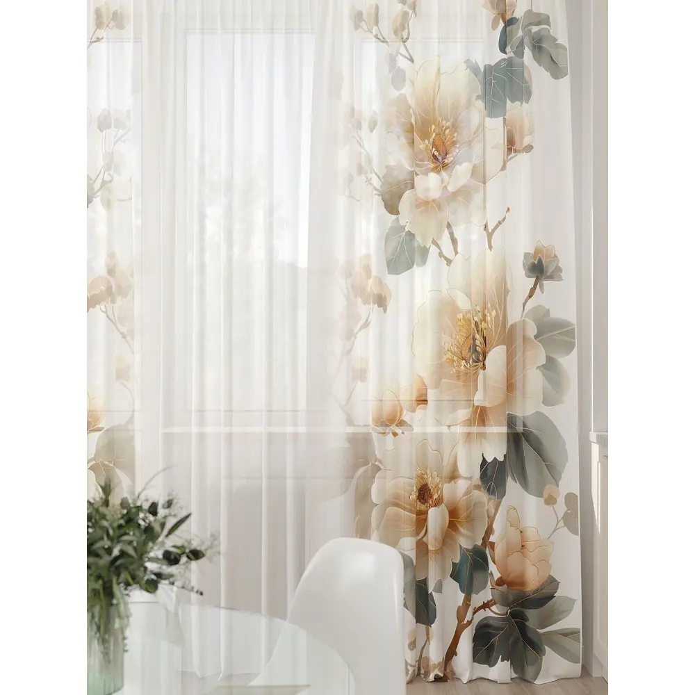 Фото 4 Тюль At home Базовая коллекция AT994056 на шторной ленте 260x450 см цвет бежевый Фото 4 Тюль At home Базовая коллекция AT994056 на шторной ленте 260x450 см цвет бежевый