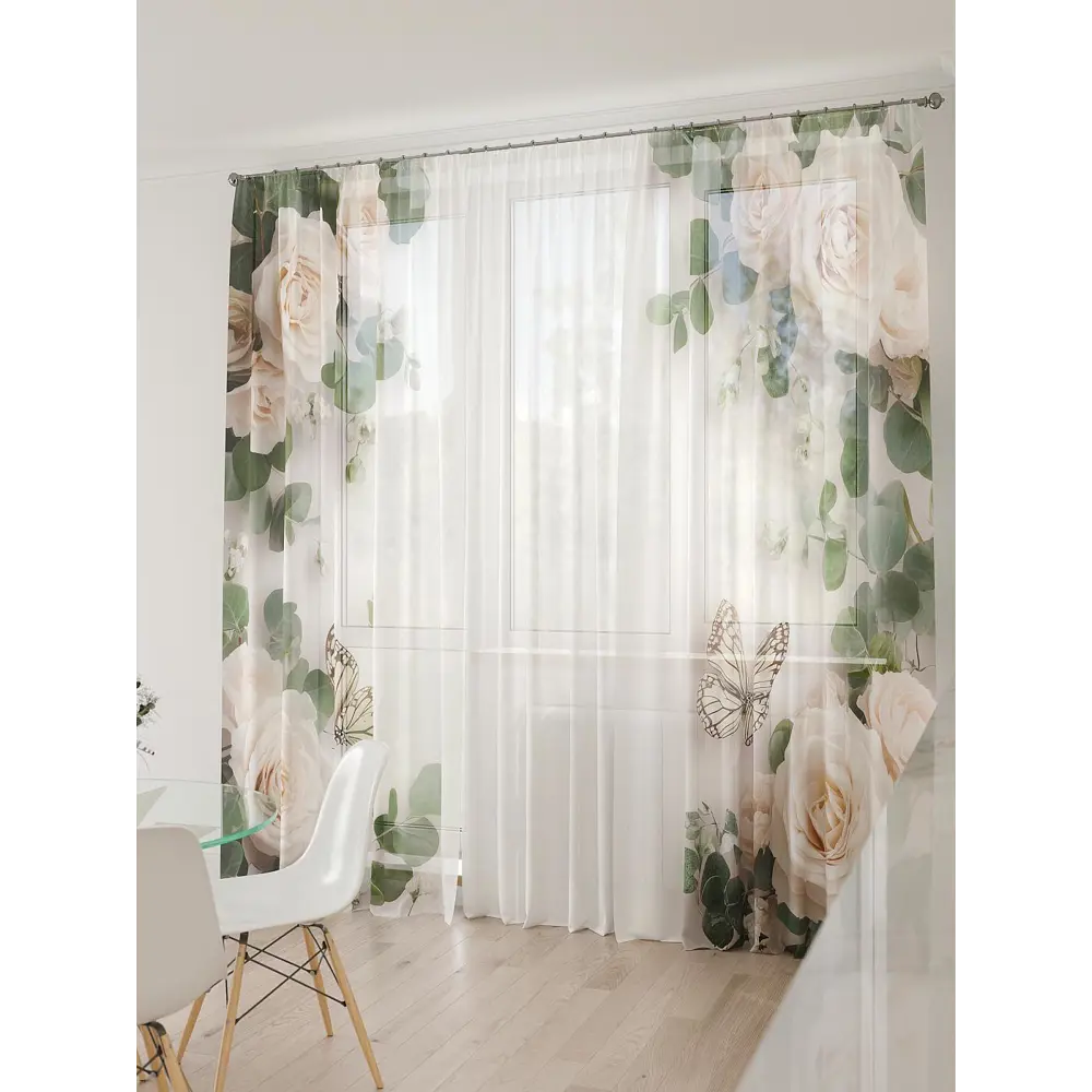 Фото 5 Тюль At home Базовая коллекция AT994039 на шторной ленте 260x450 см цвет бежевый Фото 5 Тюль At home Базовая коллекция AT994039 на шторной ленте 260x450 см цвет бежевый