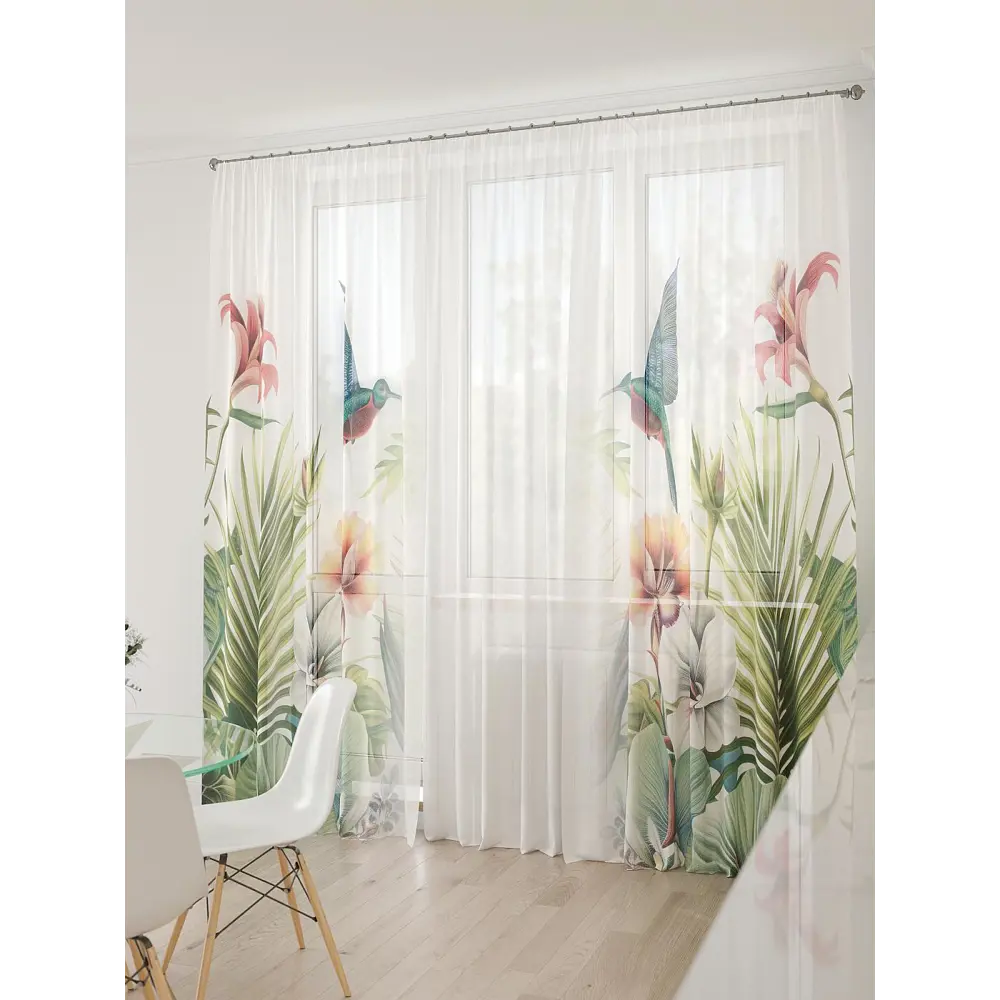 Фото 5 Тюль At home Базовая коллекция AT994031 на шторной ленте 260x450 см цвет белый Фото 5 Тюль At home Базовая коллекция AT994031 на шторной ленте 260x450 см цвет белый