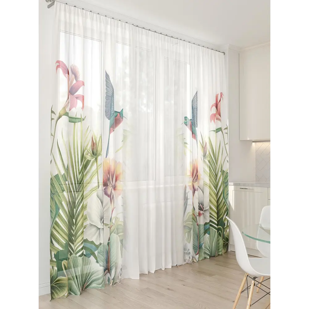 Фото 2 Тюль At home Базовая коллекция AT994031 на шторной ленте 260x450 см цвет белый Фото 2 Тюль At home Базовая коллекция AT994031 на шторной ленте 260x450 см цвет белый