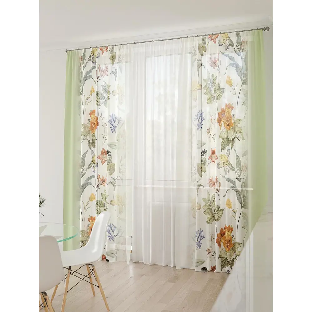 Фото 7 Тюль At home Базовая коллекция AT994023 на шторной ленте 260x450 см цвет бежевый Фото 7 Тюль At home Базовая коллекция AT994023 на шторной ленте 260x450 см цвет бежевый