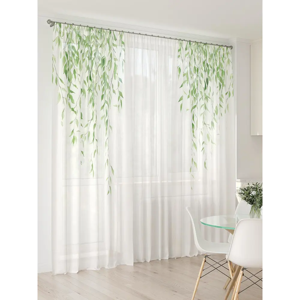 Фото 5 Тюль At home Базовая коллекция AT994021 на шторной ленте 260x450 см цвет белый Фото 5 Тюль At home Базовая коллекция AT994021 на шторной ленте 260x450 см цвет белый