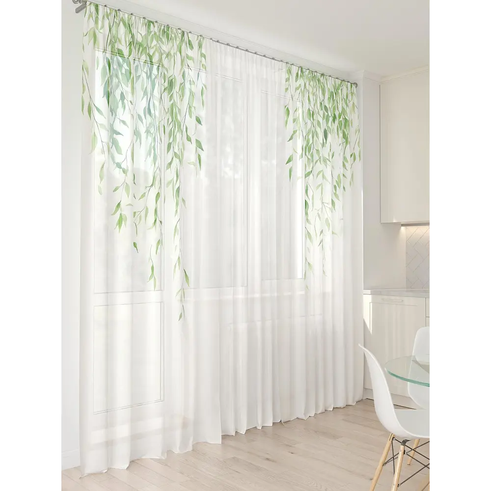 Фото 2 Тюль At home Базовая коллекция AT994021 на шторной ленте 260x450 см цвет белый Фото 2 Тюль At home Базовая коллекция AT994021 на шторной ленте 260x450 см цвет белый