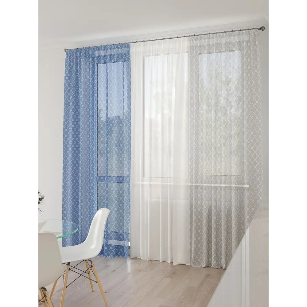 Фото 3 Тюль At home Базовая коллекция AT994183 на шторной ленте 260x450 см цвет белый Фото 3 Тюль At home Базовая коллекция AT994183 на шторной ленте 260x450 см цвет белый