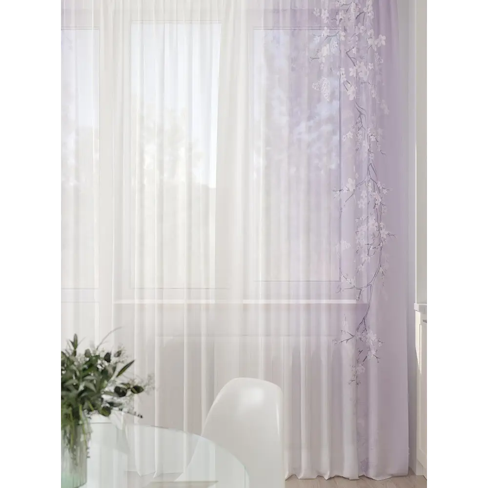 Фото 3 Тюль At home Базовая коллекция AT994175 на шторной ленте 260x450 см цвет белый