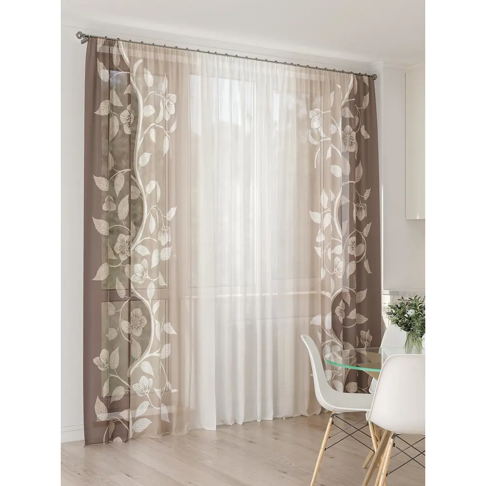 Фото 7 Тюль At home Базовая коллекция AT994172 на шторной ленте 260x450 см цвет бежевый Фото 7 Тюль At home Базовая коллекция AT994172 на шторной ленте 260x450 см цвет бежевый