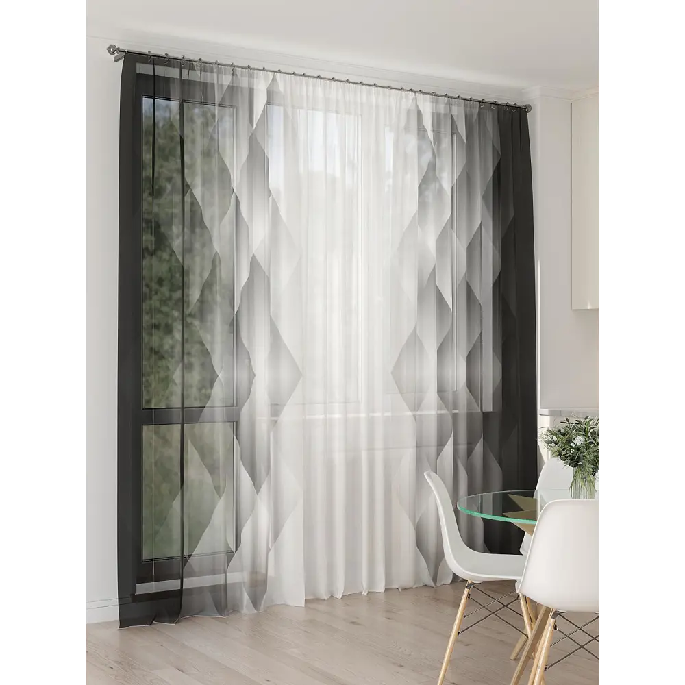 Фото 4 Тюль At home Базовая коллекция AT994171 на шторной ленте 260x450 см цвет белый Фото 4 Тюль At home Базовая коллекция AT994171 на шторной ленте 260x450 см цвет белый