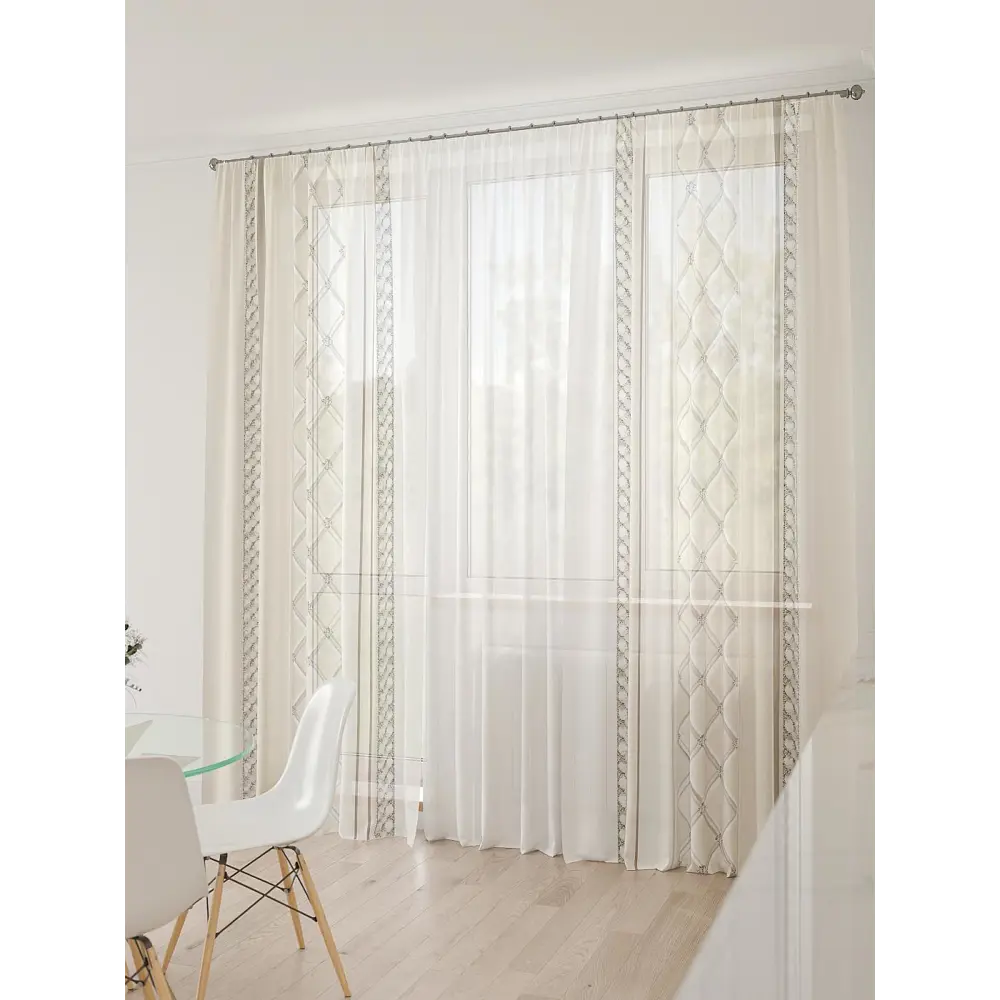 Фото 7 Тюль At home Базовая коллекция AT994170 на шторной ленте 260x450 см цвет бежевый Фото 7 Тюль At home Базовая коллекция AT994170 на шторной ленте 260x450 см цвет бежевый
