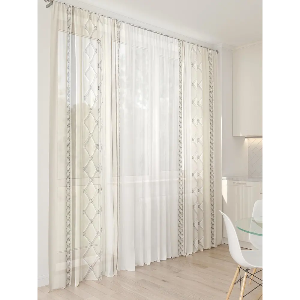 Фото 8 Тюль At home Базовая коллекция AT994170 на шторной ленте 260x450 см цвет бежевый Фото 8 Тюль At home Базовая коллекция AT994170 на шторной ленте 260x450 см цвет бежевый