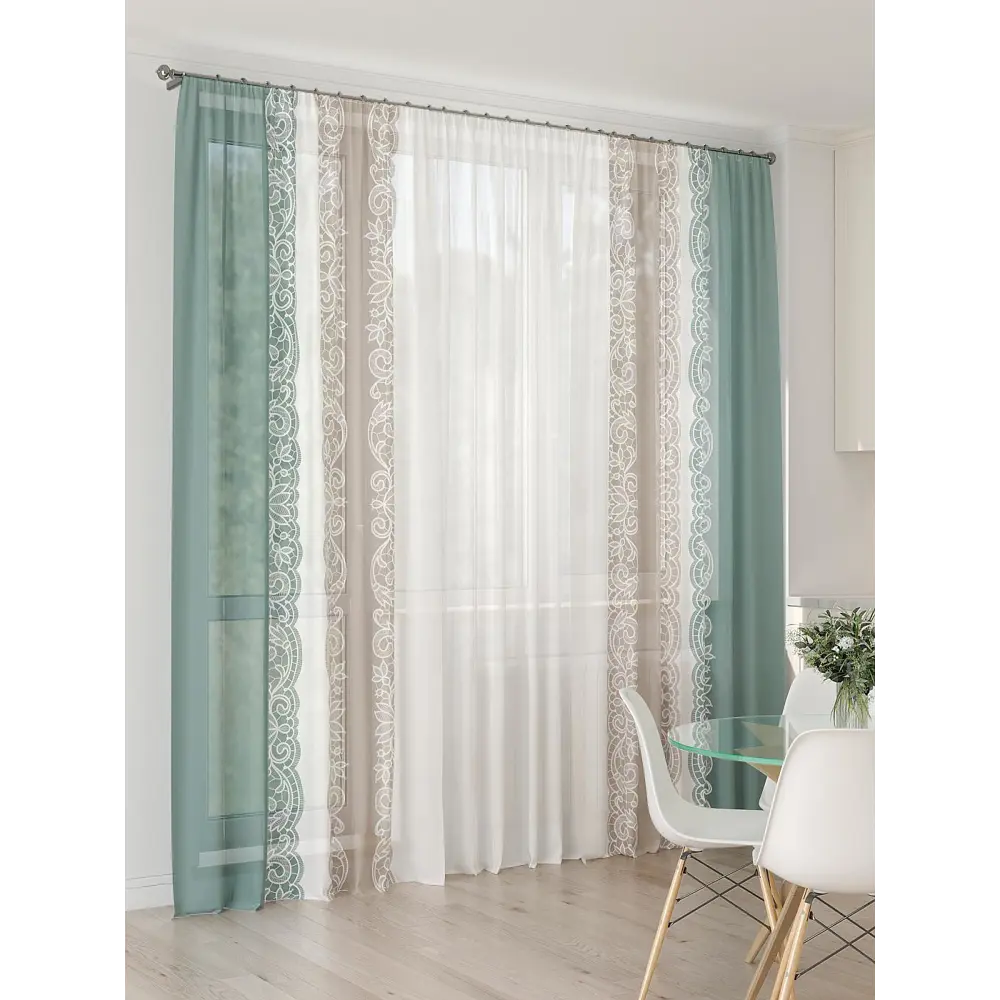 Фото 2 Тюль At home Базовая коллекция AT994169 на шторной ленте 260x450 см цвет белый Фото 2 Тюль At home Базовая коллекция AT994169 на шторной ленте 260x450 см цвет белый