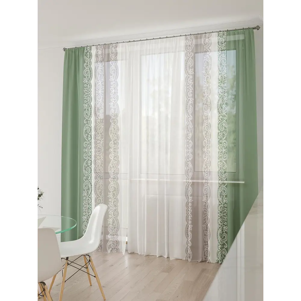 Фото 6 Тюль At home Базовая коллекция AT994168 на шторной ленте 260x450 см цвет белый Фото 6 Тюль At home Базовая коллекция AT994168 на шторной ленте 260x450 см цвет белый