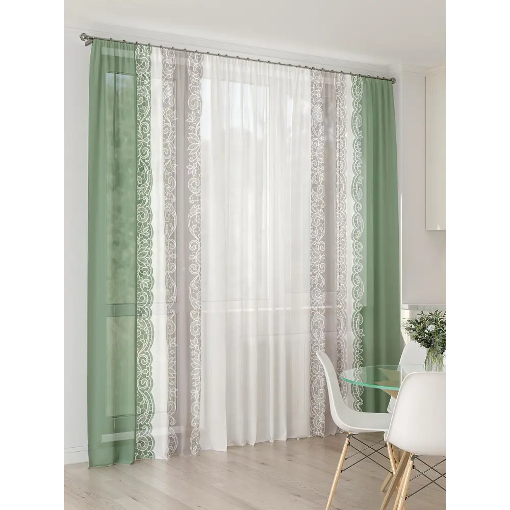 Фото 5 Тюль At home Базовая коллекция AT994168 на шторной ленте 260x450 см цвет белый Фото 5 Тюль At home Базовая коллекция AT994168 на шторной ленте 260x450 см цвет белый