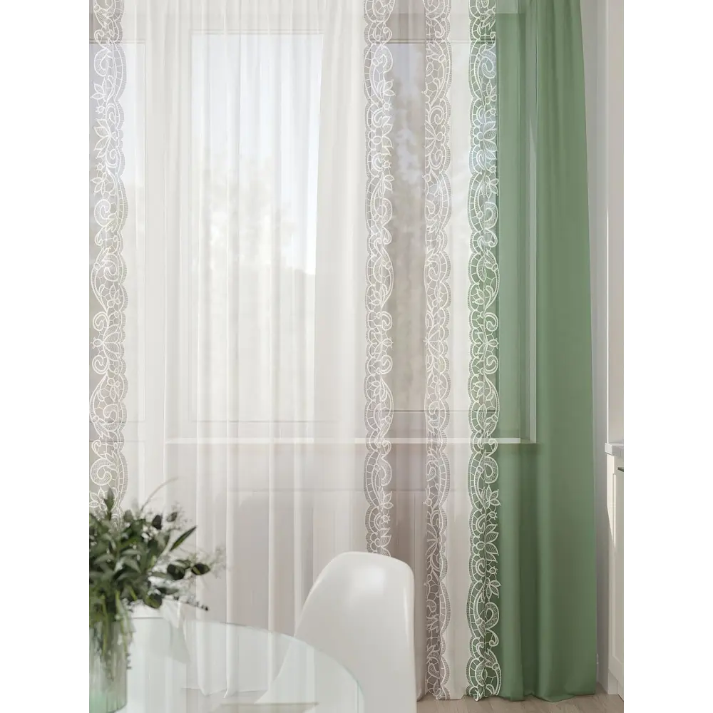Фото 4 Тюль At home Базовая коллекция AT994168 на шторной ленте 260x450 см цвет белый Фото 4 Тюль At home Базовая коллекция AT994168 на шторной ленте 260x450 см цвет белый