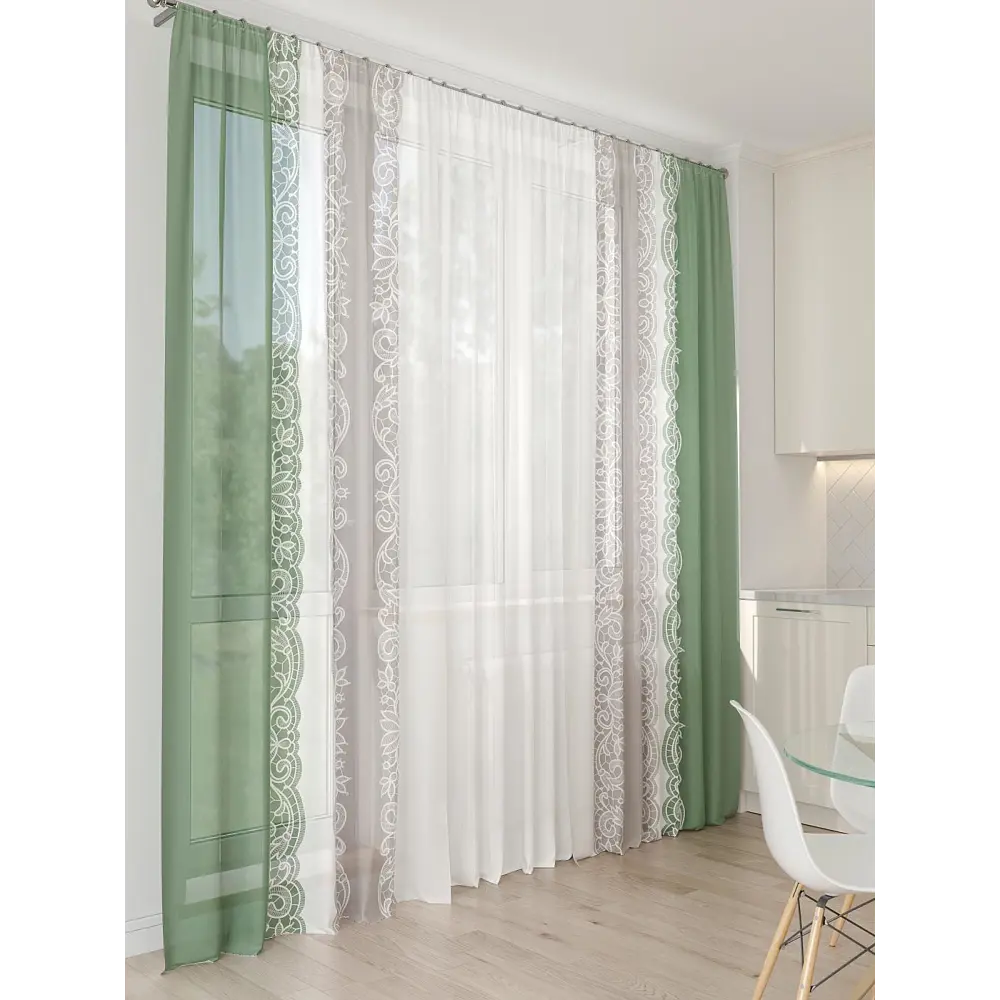 Фото Тюль At home Базовая коллекция AT994168 на шторной ленте 260x450 см цвет белый Фото Тюль At home Базовая коллекция AT994168 на шторной ленте 260x450 см цвет белый