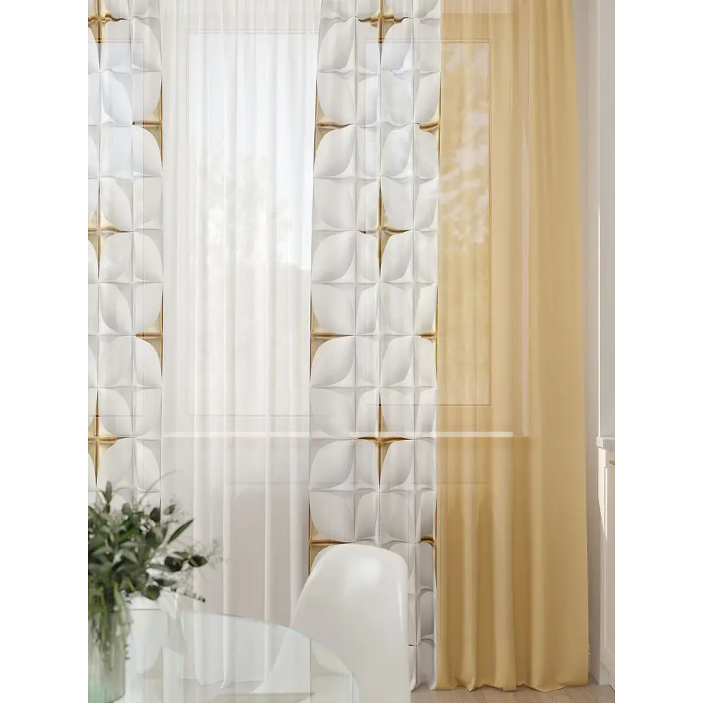 Фото 4 Тюль At home Базовая коллекция AT994162 на шторной ленте 260x450 см цвет бежевый Фото 4 Тюль At home Базовая коллекция AT994162 на шторной ленте 260x450 см цвет бежевый