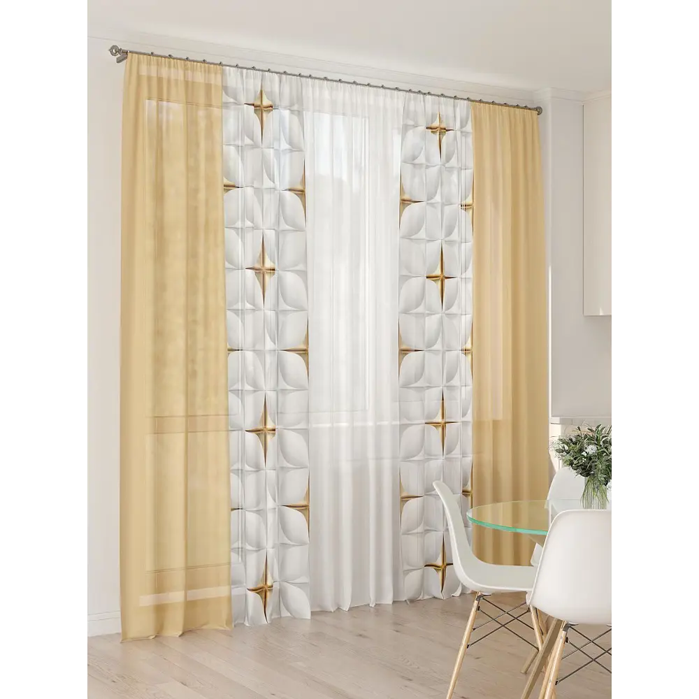Фото 8 Тюль At home Базовая коллекция AT994162 на шторной ленте 260x450 см цвет бежевый Фото 8 Тюль At home Базовая коллекция AT994162 на шторной ленте 260x450 см цвет бежевый
