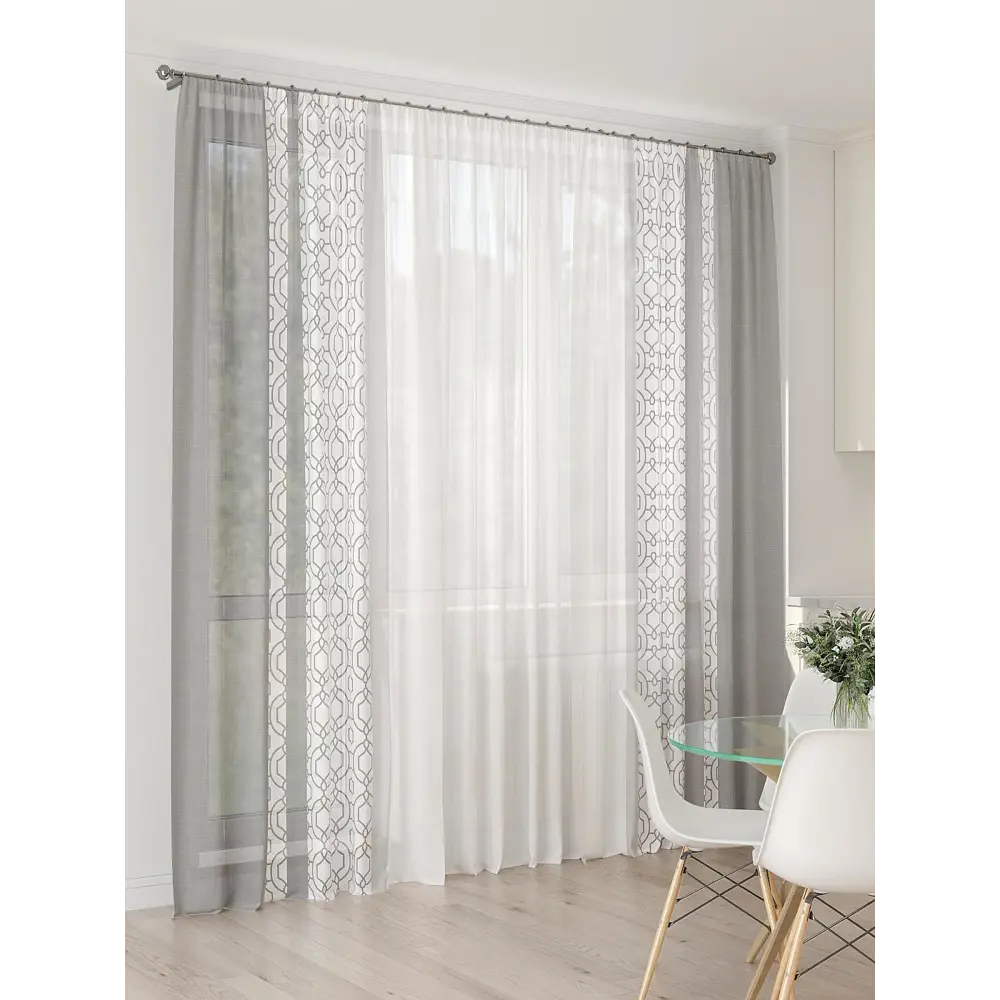 Фото 7 Тюль At home Базовая коллекция AT994155 на шторной ленте 260x450 см цвет белый Фото 7 Тюль At home Базовая коллекция AT994155 на шторной ленте 260x450 см цвет белый