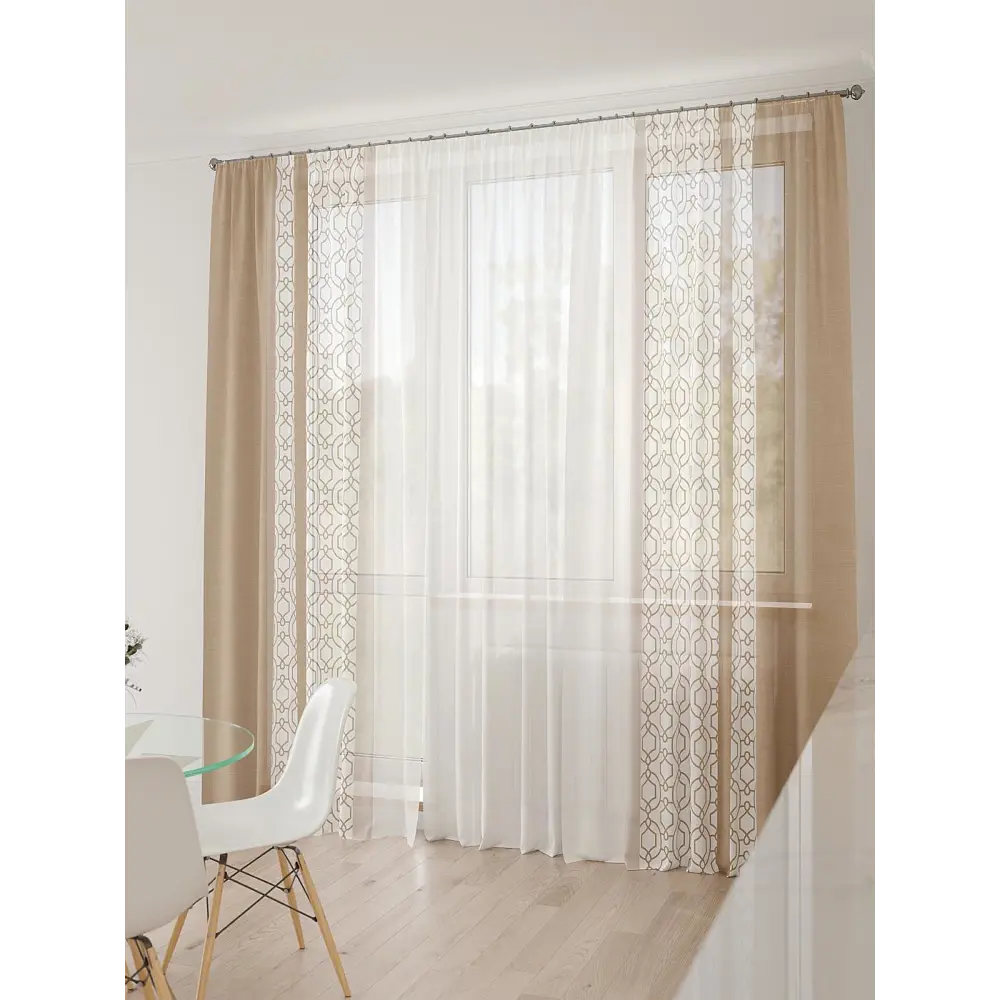 Фото 6 Тюль At home Базовая коллекция AT994154 на шторной ленте 260x450 см цвет белый Фото 6 Тюль At home Базовая коллекция AT994154 на шторной ленте 260x450 см цвет белый