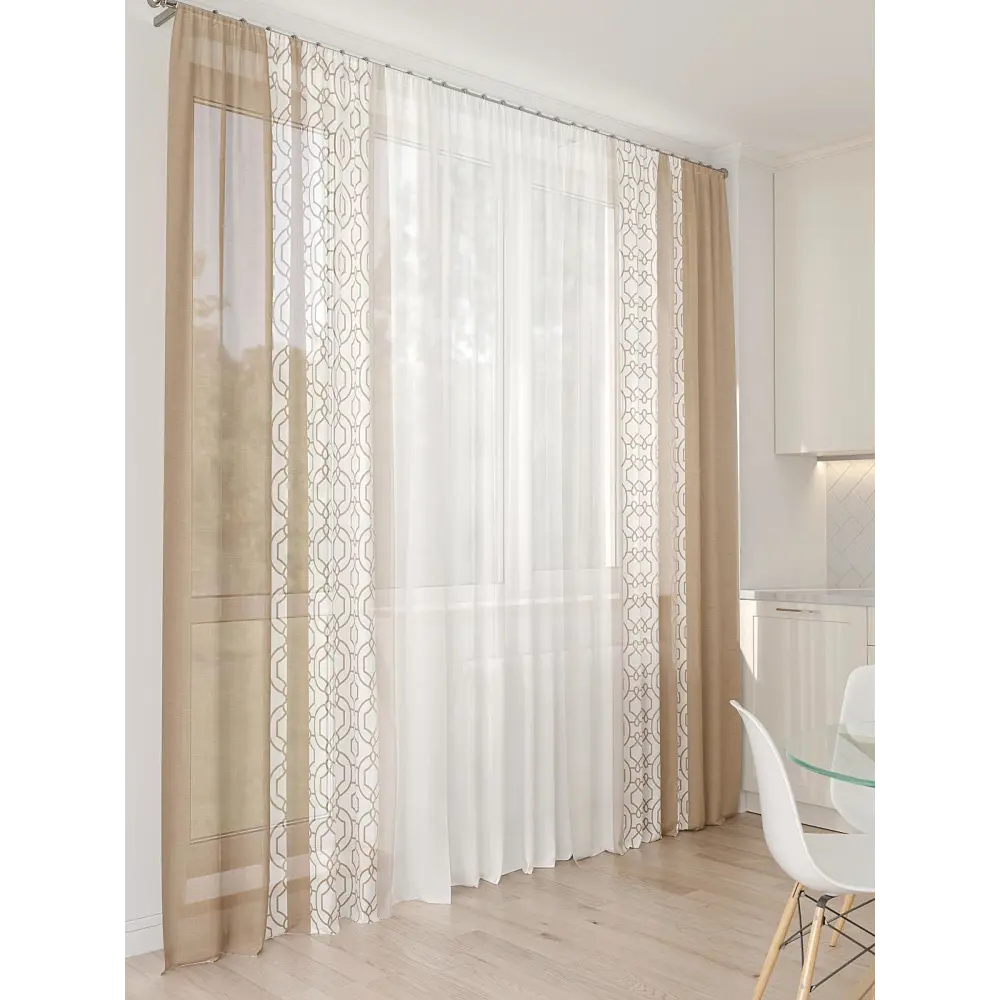 Фото Тюль At home Базовая коллекция AT994154 на шторной ленте 260x450 см цвет белый Фото Тюль At home Базовая коллекция AT994154 на шторной ленте 260x450 см цвет белый