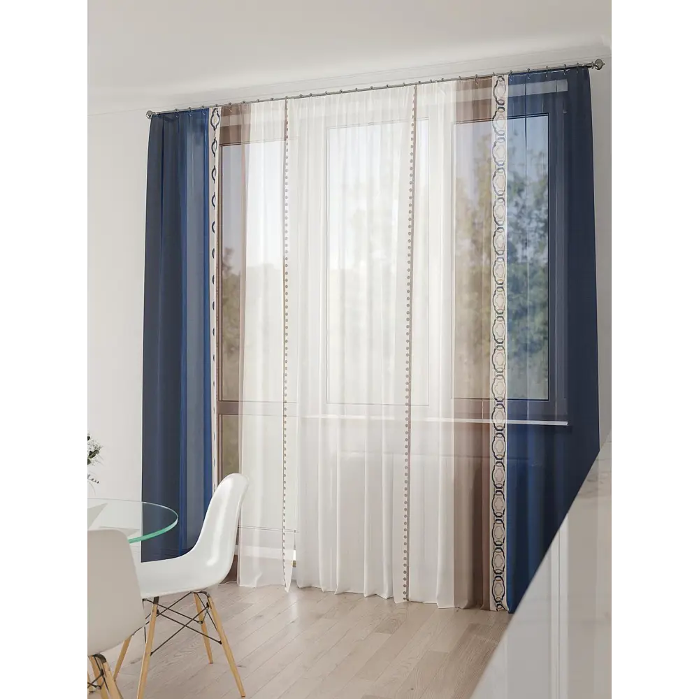 Фото 2 Тюль At home Базовая коллекция AT994149 на шторной ленте 260x450 см цвет белый Фото 2 Тюль At home Базовая коллекция AT994149 на шторной ленте 260x450 см цвет белый