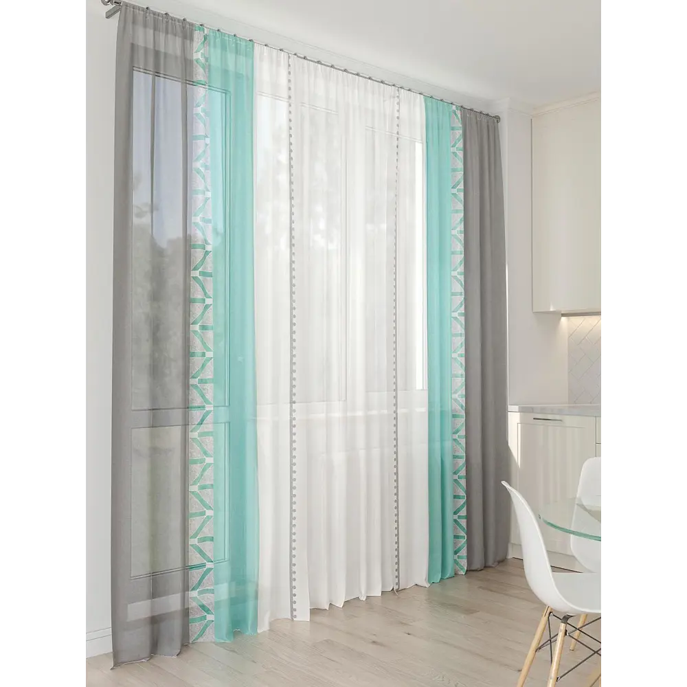 Фото 8 Тюль At home Базовая коллекция AT994147 на шторной ленте 260x450 см цвет белый Фото 8 Тюль At home Базовая коллекция AT994147 на шторной ленте 260x450 см цвет белый