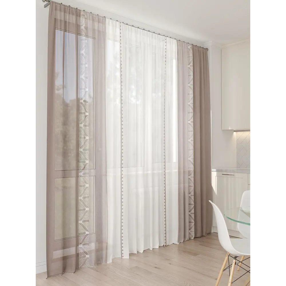 Фото 4 Тюль At home Базовая коллекция AT994145 на шторной ленте 260x450 см цвет белый Фото 4 Тюль At home Базовая коллекция AT994145 на шторной ленте 260x450 см цвет белый