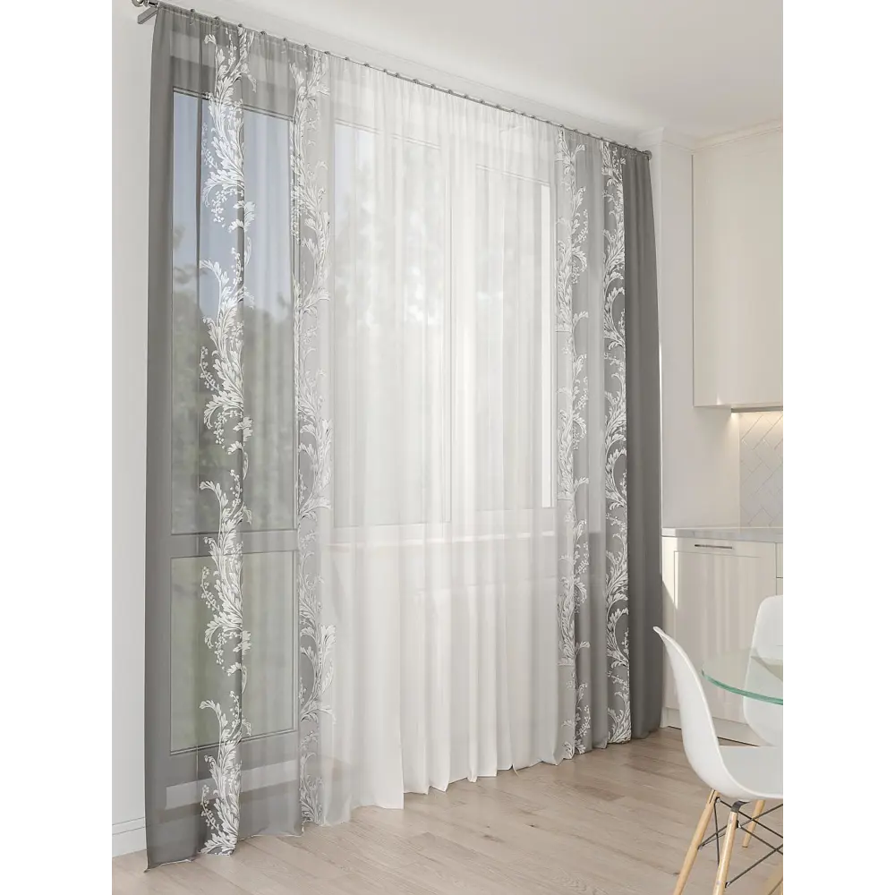 Фото 7 Тюль At home Базовая коллекция AT994144 на шторной ленте 260x450 см цвет белый Фото 7 Тюль At home Базовая коллекция AT994144 на шторной ленте 260x450 см цвет белый