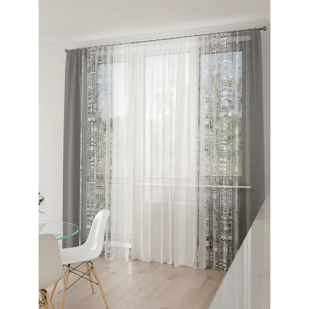 Фото 6 Тюль At home Базовая коллекция AT994141 на шторной ленте 260x450 см цвет белый Фото 6 Тюль At home Базовая коллекция AT994141 на шторной ленте 260x450 см цвет белый