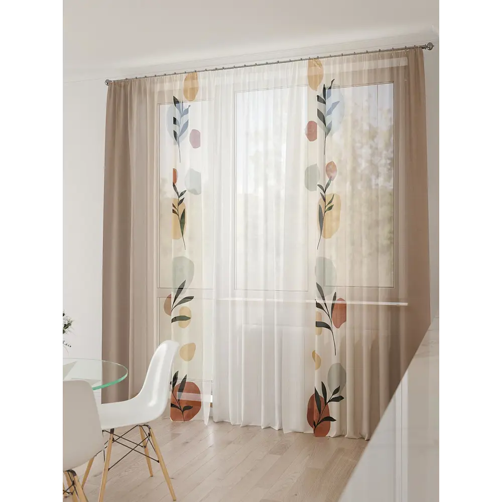 Фото 5 Тюль At home Базовая коллекция AT994138 на шторной ленте 260x450 см цвет белый