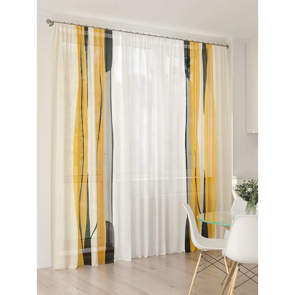 Фото 7 Тюль At home Базовая коллекция AT994135 на шторной ленте 260x450 см цвет бежевый Фото 7 Тюль At home Базовая коллекция AT994135 на шторной ленте 260x450 см цвет бежевый