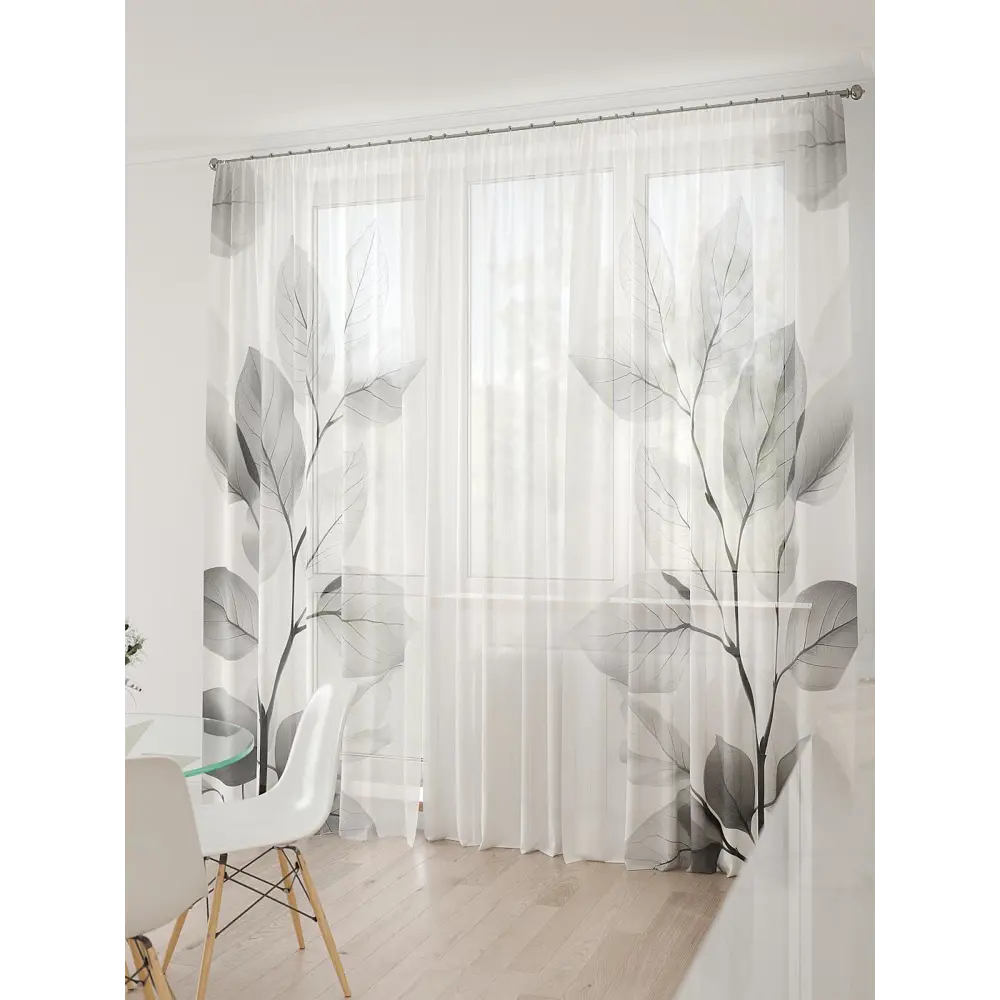 Фото 5 Тюль At home Базовая коллекция AT994119 на шторной ленте 260x450 см цвет белый Фото 5 Тюль At home Базовая коллекция AT994119 на шторной ленте 260x450 см цвет белый