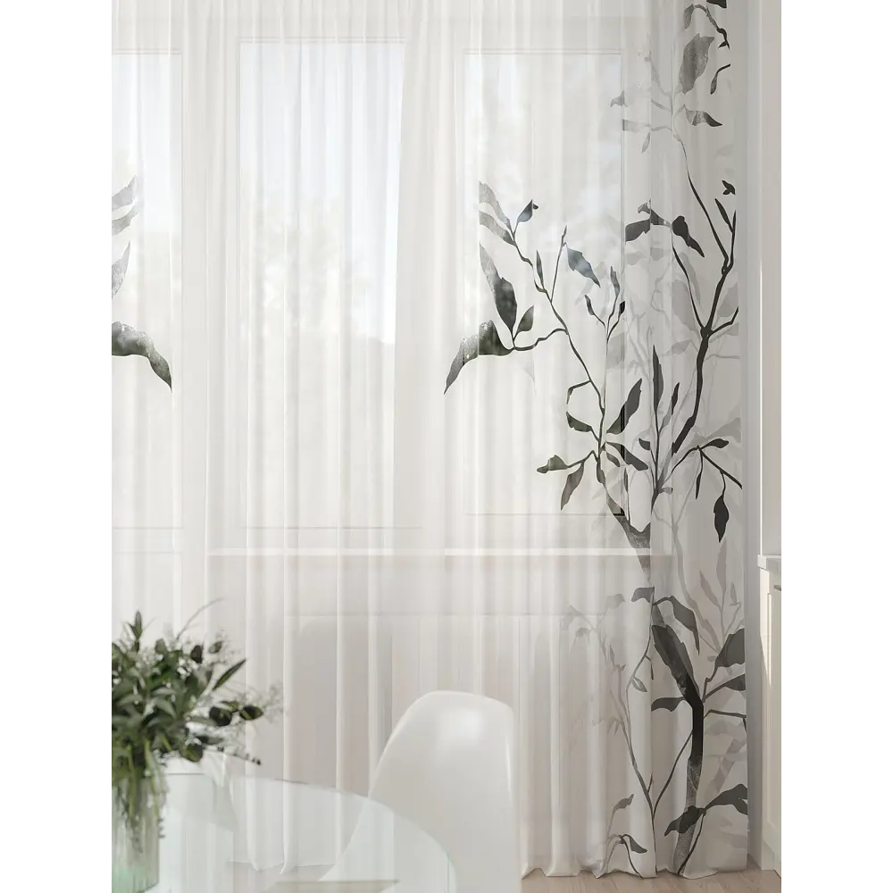 Фото 6 Тюль At home Базовая коллекция AT994112 на шторной ленте 260x450 см цвет белый