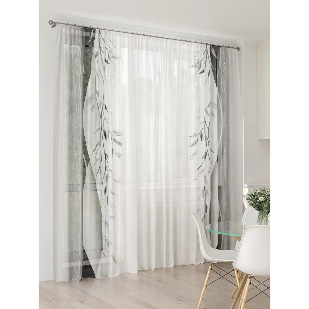 Фото 3 Тюль At home Базовая коллекция AT994104 на шторной ленте 260x450 см цвет белый Фото 3 Тюль At home Базовая коллекция AT994104 на шторной ленте 260x450 см цвет белый