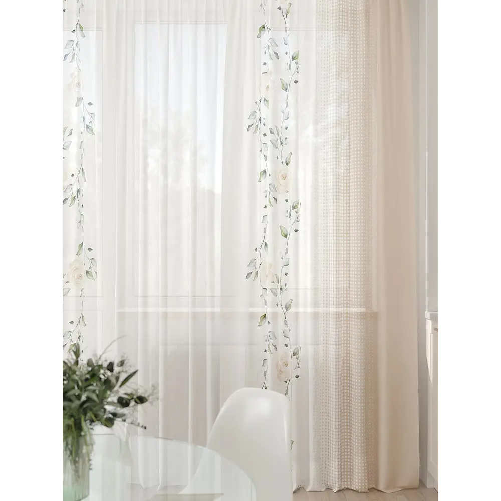 Фото 5 Тюль At home Базовая коллекция AT994099 на шторной ленте 260x450 см цвет бежевый Фото 5 Тюль At home Базовая коллекция AT994099 на шторной ленте 260x450 см цвет бежевый