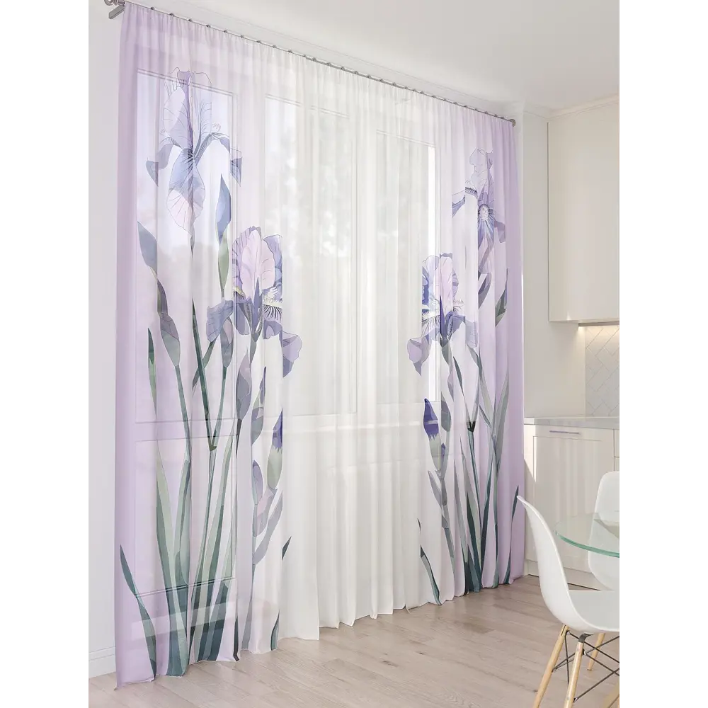 Фото 4 Тюль At home Базовая коллекция AT994094 на шторной ленте 260x450 см цвет белый Фото 4 Тюль At home Базовая коллекция AT994094 на шторной ленте 260x450 см цвет белый