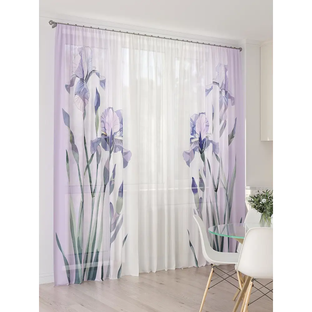 Фото 2 Тюль At home Базовая коллекция AT994094 на шторной ленте 260x450 см цвет белый Фото 2 Тюль At home Базовая коллекция AT994094 на шторной ленте 260x450 см цвет белый