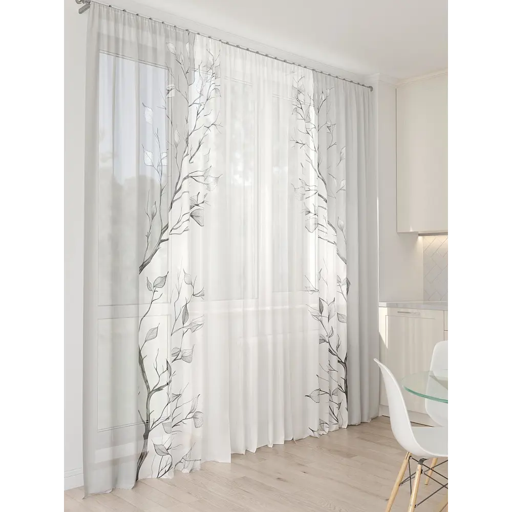 Фото 2 Тюль At home Базовая коллекция AT994093 на шторной ленте 260x450 см цвет белый Фото 2 Тюль At home Базовая коллекция AT994093 на шторной ленте 260x450 см цвет белый