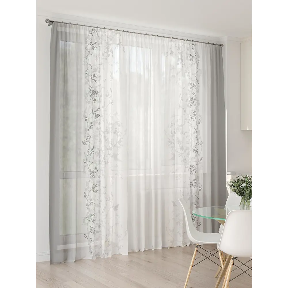 Фото 8 Тюль At home Базовая коллекция AT994090 на шторной ленте 260x450 см цвет белый Фото 8 Тюль At home Базовая коллекция AT994090 на шторной ленте 260x450 см цвет белый