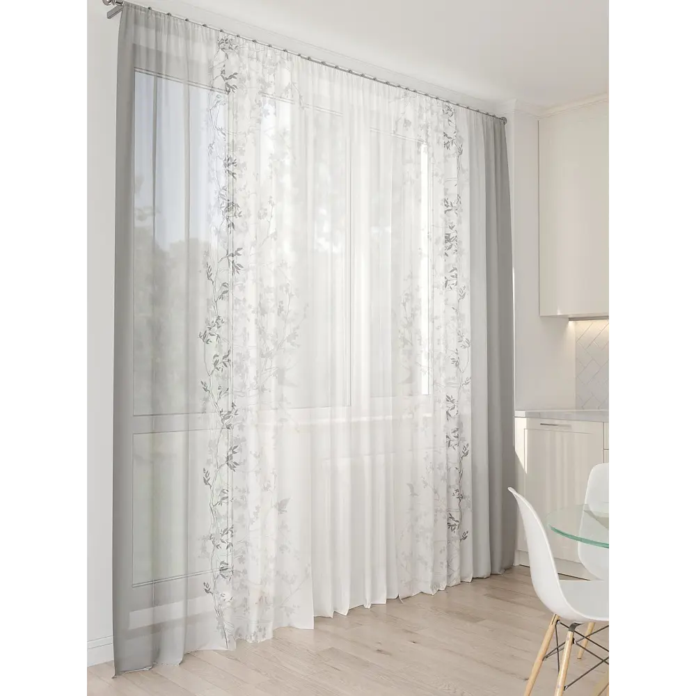 Фото 7 Тюль At home Базовая коллекция AT994090 на шторной ленте 260x450 см цвет белый Фото 7 Тюль At home Базовая коллекция AT994090 на шторной ленте 260x450 см цвет белый