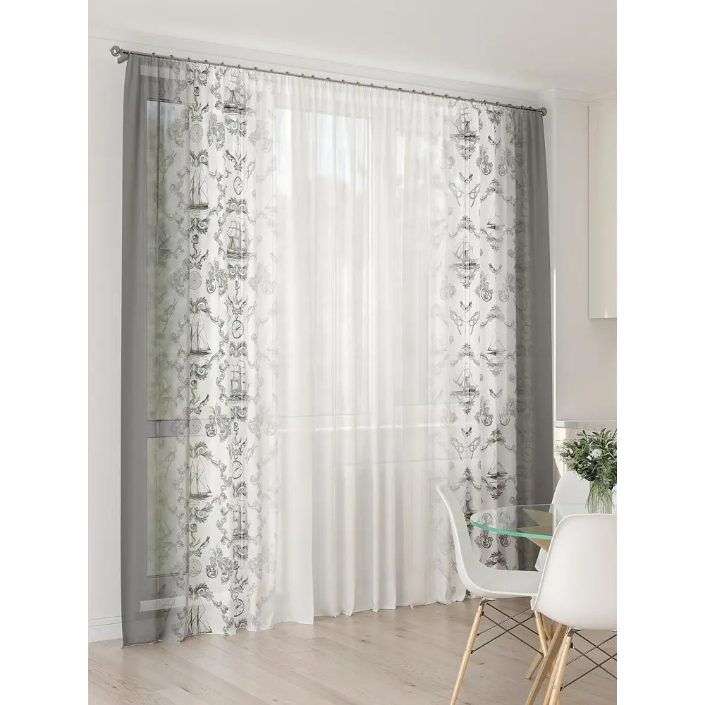 Фото 2 Тюль At home Базовая коллекция AT994089 на шторной ленте 260x450 см цвет белый Фото 2 Тюль At home Базовая коллекция AT994089 на шторной ленте 260x450 см цвет белый